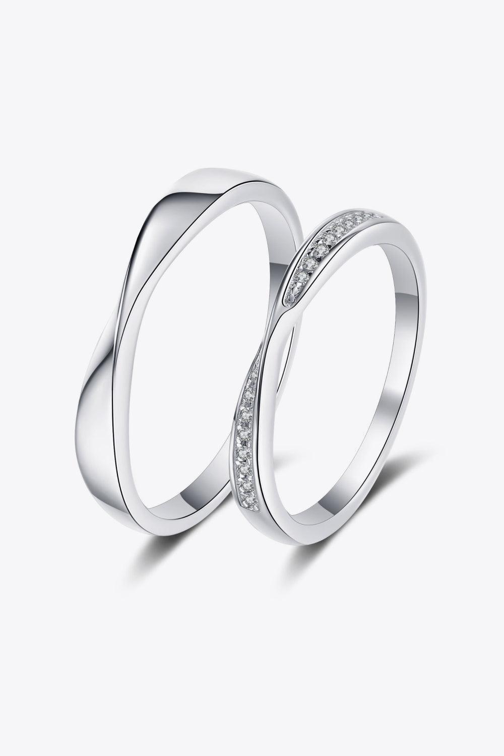 Extreme Surprise Sterling Silver Moissanite Couple Rings - MXSTUDIO.COM