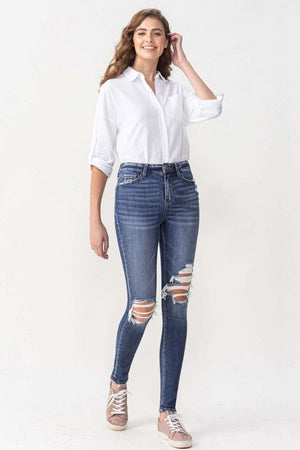 Extrovert High Rise Distressed Skinny Jeans - MXSTUDIO.COM