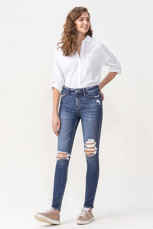 Extrovert High Rise Distressed Skinny Jeans - MXSTUDIO.COM