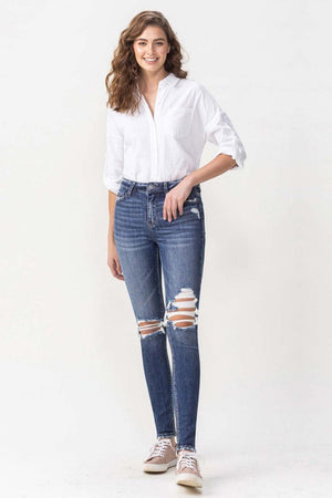 Extrovert High Rise Distressed Skinny Jeans - MXSTUDIO.COM