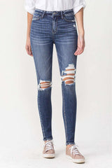 Extrovert High Rise Distressed Skinny Jeans - MXSTUDIO.COM