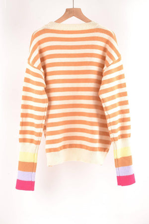 Exuberant Crew Neck Striped Sweater - MXSTUDIO.COM