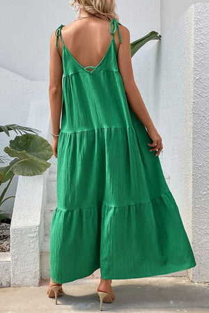 Exuding Sophistication Sleeveless Tiered Maxi Dress - MXSTUDIO.COM