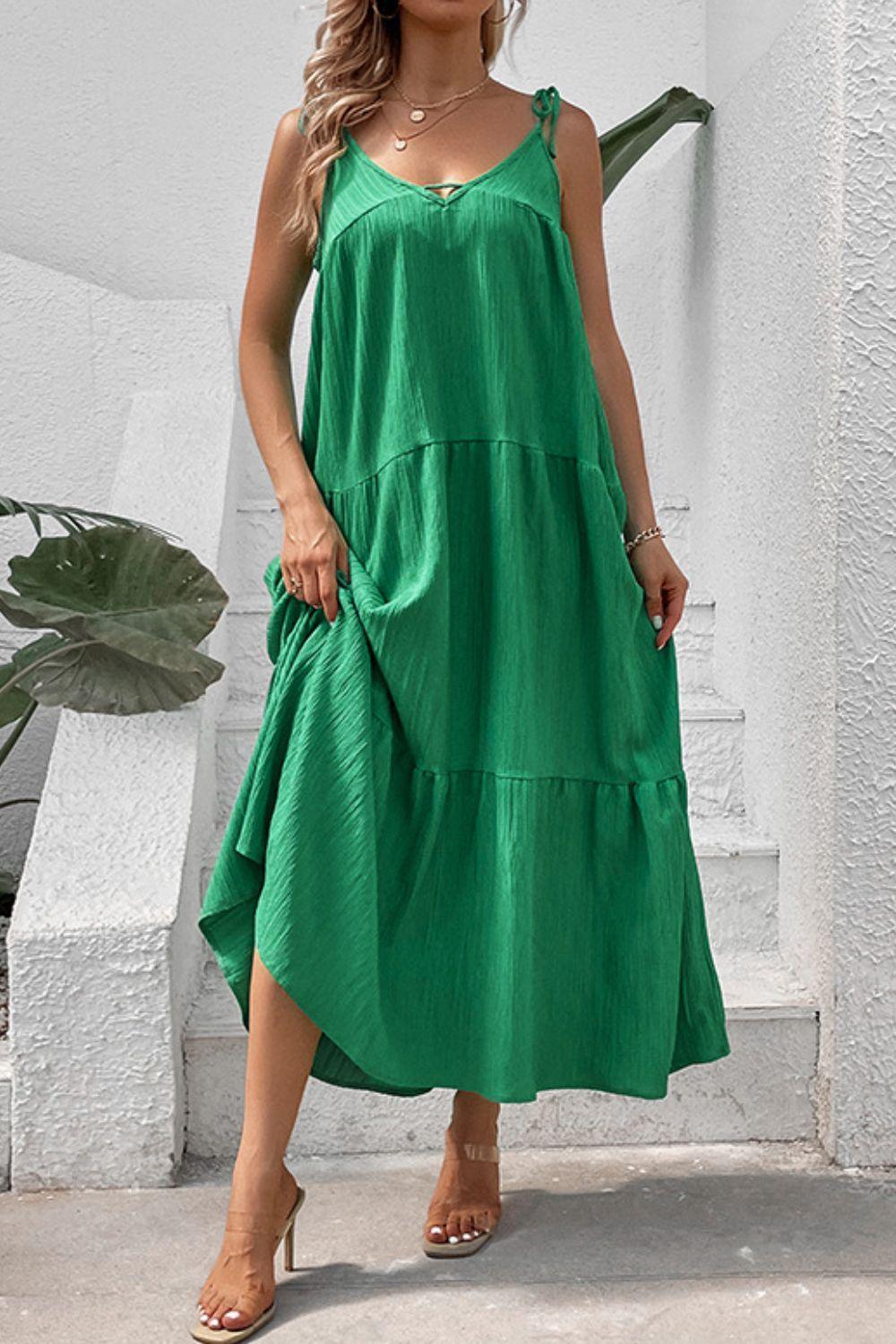 Exuding Sophistication Sleeveless Tiered Maxi Dress - MXSTUDIO.COM