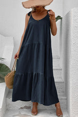 Exuding Sophistication Sleeveless Tiered Maxi Dress - MXSTUDIO.COM