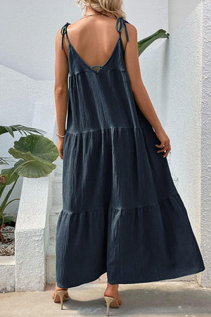 Exuding Sophistication Sleeveless Tiered Maxi Dress - MXSTUDIO.COM