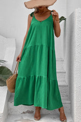 Exuding Sophistication Sleeveless Tiered Maxi Dress - MXSTUDIO.COM