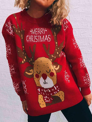 Eye-Catcher Long Sleeve Merry Christmas Sweater-MXSTUDIO.COM
