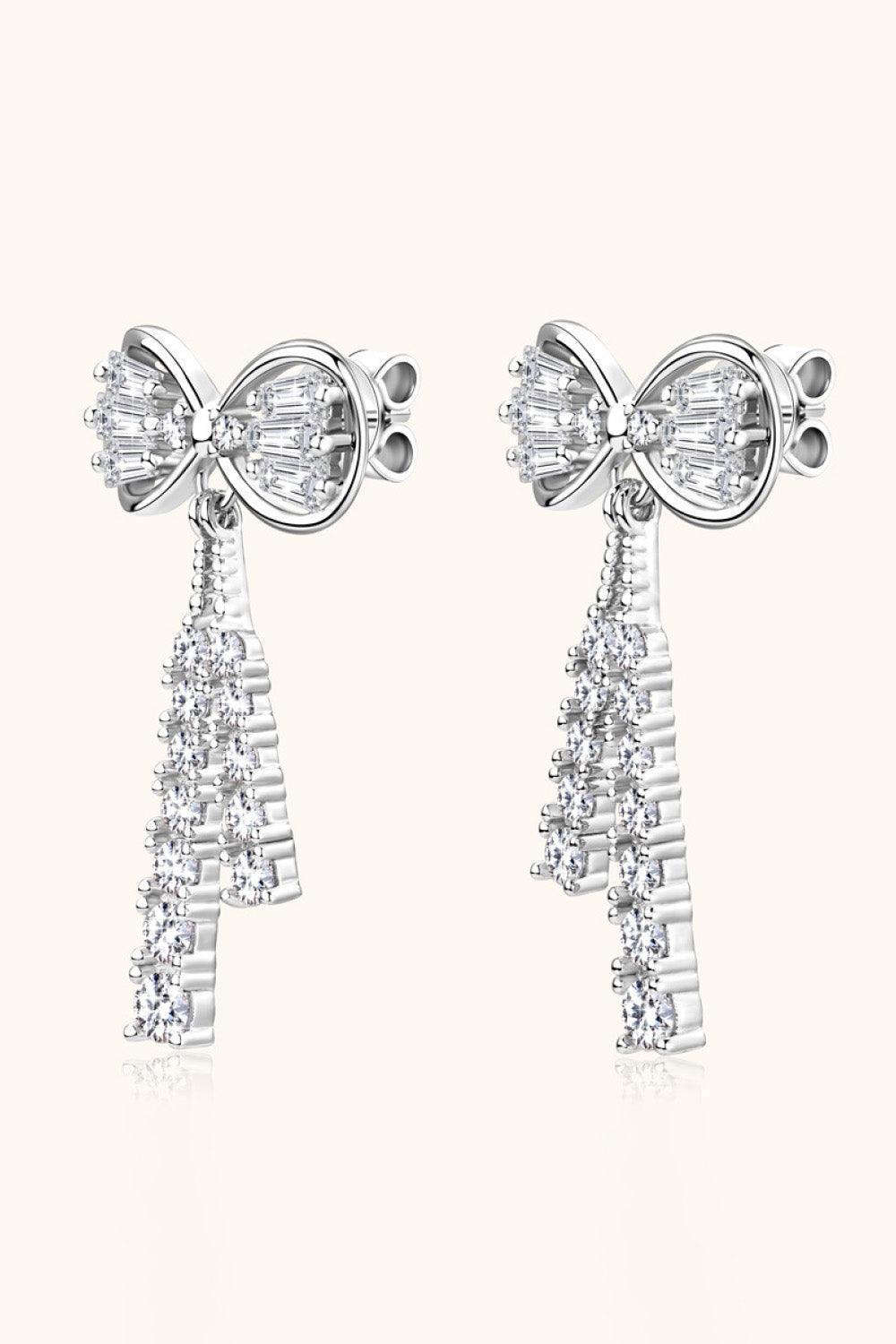 Eye-Catching 1.12 Carat Bow Moissanite Earrings - MXSTUDIO.COM