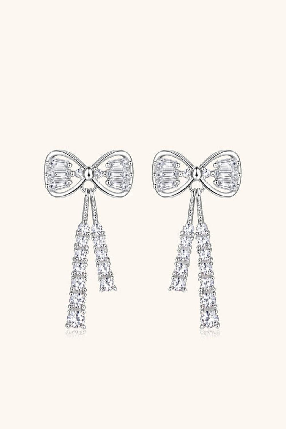 Eye-Catching 1.12 Carat Bow Moissanite Earrings - MXSTUDIO.COM