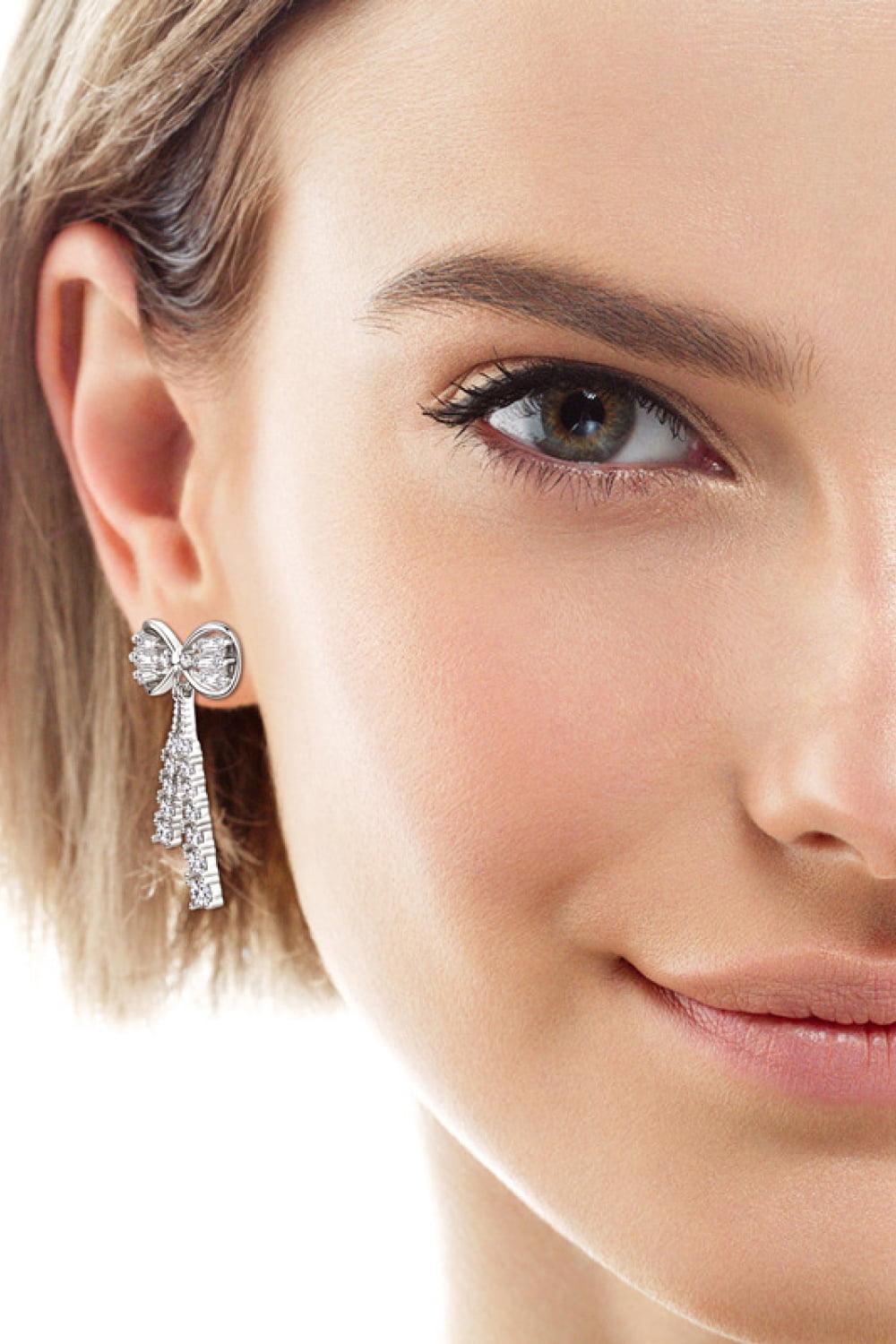 Eye-Catching 1.12 Carat Bow Moissanite Earrings - MXSTUDIO.COM