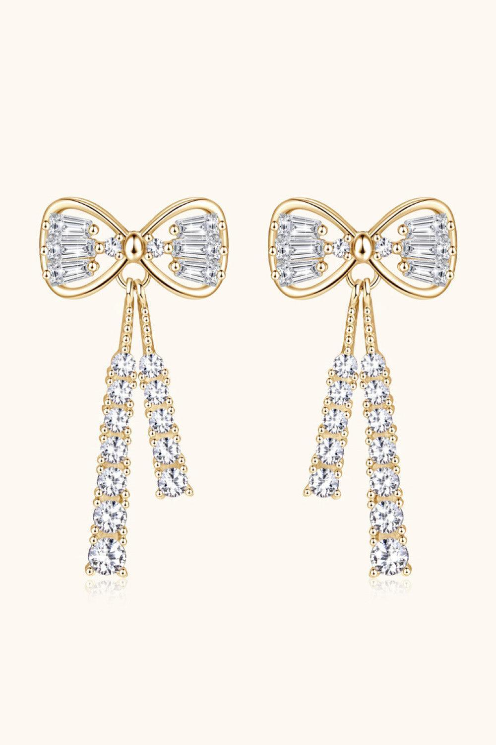 Eye-Catching 1.12 Carat Bow Moissanite Earrings - MXSTUDIO.COM