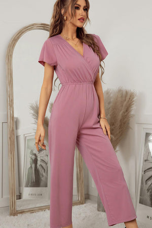 Fabulous Elastic Waist Flutter Sleeve Jumpsuit - MXSTUDIO.COM