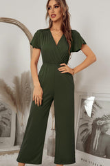 Fabulous Elastic Waist Flutter Sleeve Jumpsuit - MXSTUDIO.COM