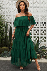 Fabulous Off-Shoulder Tiered Maxi Dress - MXSTUDIO.COM
