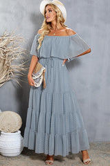 Fabulous Off-Shoulder Tiered Maxi Dress - MXSTUDIO.COM