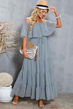 Fabulous Off-Shoulder Tiered Maxi Dress - MXSTUDIO.COM