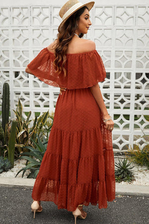 Fabulous Off-Shoulder Tiered Maxi Dress - MXSTUDIO.COM