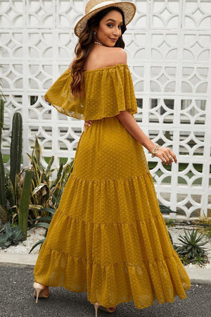 Fabulous Off-Shoulder Tiered Maxi Dress - MXSTUDIO.COM