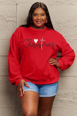 Fabulous Round Neck Plus Size Christmas Sweatshirt-MXSTUDIO.COM