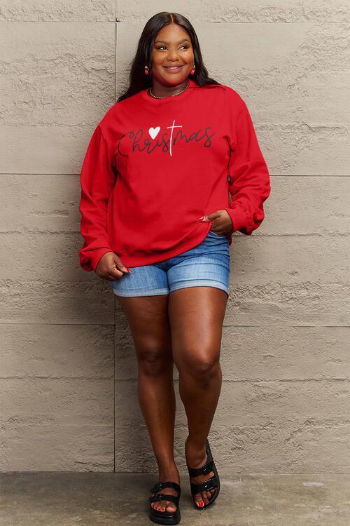 Fabulous Round Neck Plus Size Christmas Sweatshirt-MXSTUDIO.COM