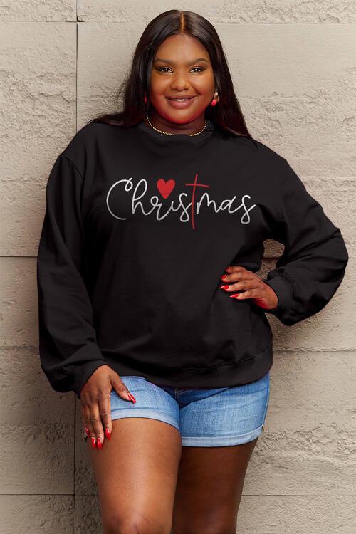 Fabulous Round Neck Plus Size Christmas Sweatshirt-MXSTUDIO.COM