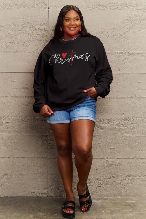 Fabulous Round Neck Plus Size Christmas Sweatshirt-MXSTUDIO.COM