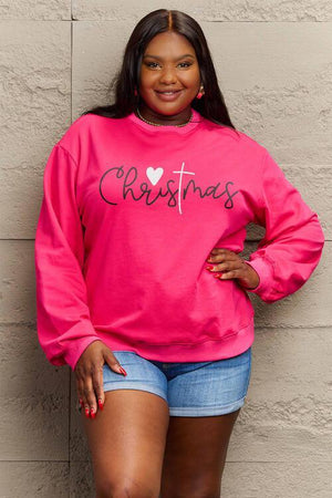 Fabulous Round Neck Plus Size Christmas Sweatshirt-MXSTUDIO.COM