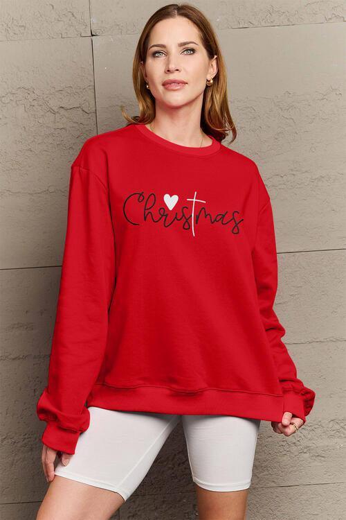 Fabulous Round Neck Plus Size Christmas Sweatshirt-MXSTUDIO.COM