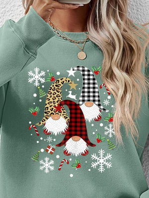 Faceless Gnomes Graphic Festive Sweatshirt-MXSTUDIO.COM