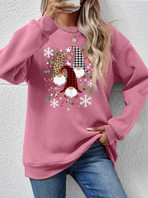 Faceless Gnomes Graphic Festive Sweatshirt-MXSTUDIO.COM