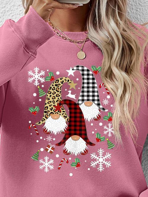 Faceless Gnomes Graphic Festive Sweatshirt-MXSTUDIO.COM