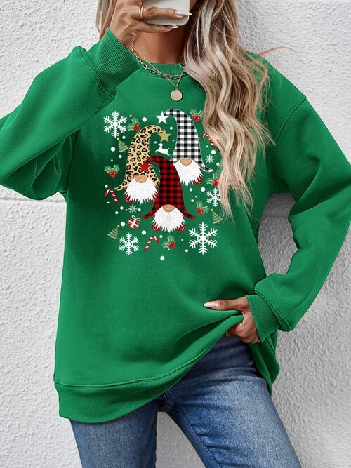 Faceless Gnomes Graphic Festive Sweatshirt-MXSTUDIO.COM