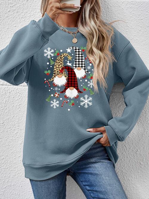 Faceless Gnomes Graphic Festive Sweatshirt-MXSTUDIO.COM