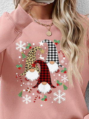 Faceless Gnomes Graphic Festive Sweatshirt-MXSTUDIO.COM