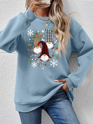 Faceless Gnomes Graphic Festive Sweatshirt-MXSTUDIO.COM