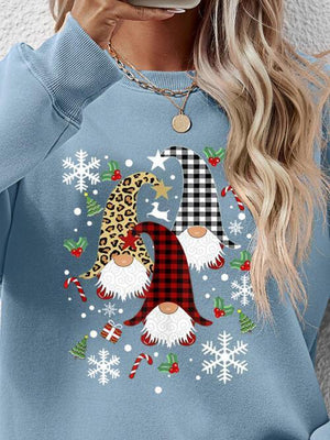 Faceless Gnomes Graphic Festive Sweatshirt-MXSTUDIO.COM