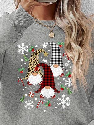 Faceless Gnomes Graphic Festive Sweatshirt-MXSTUDIO.COM