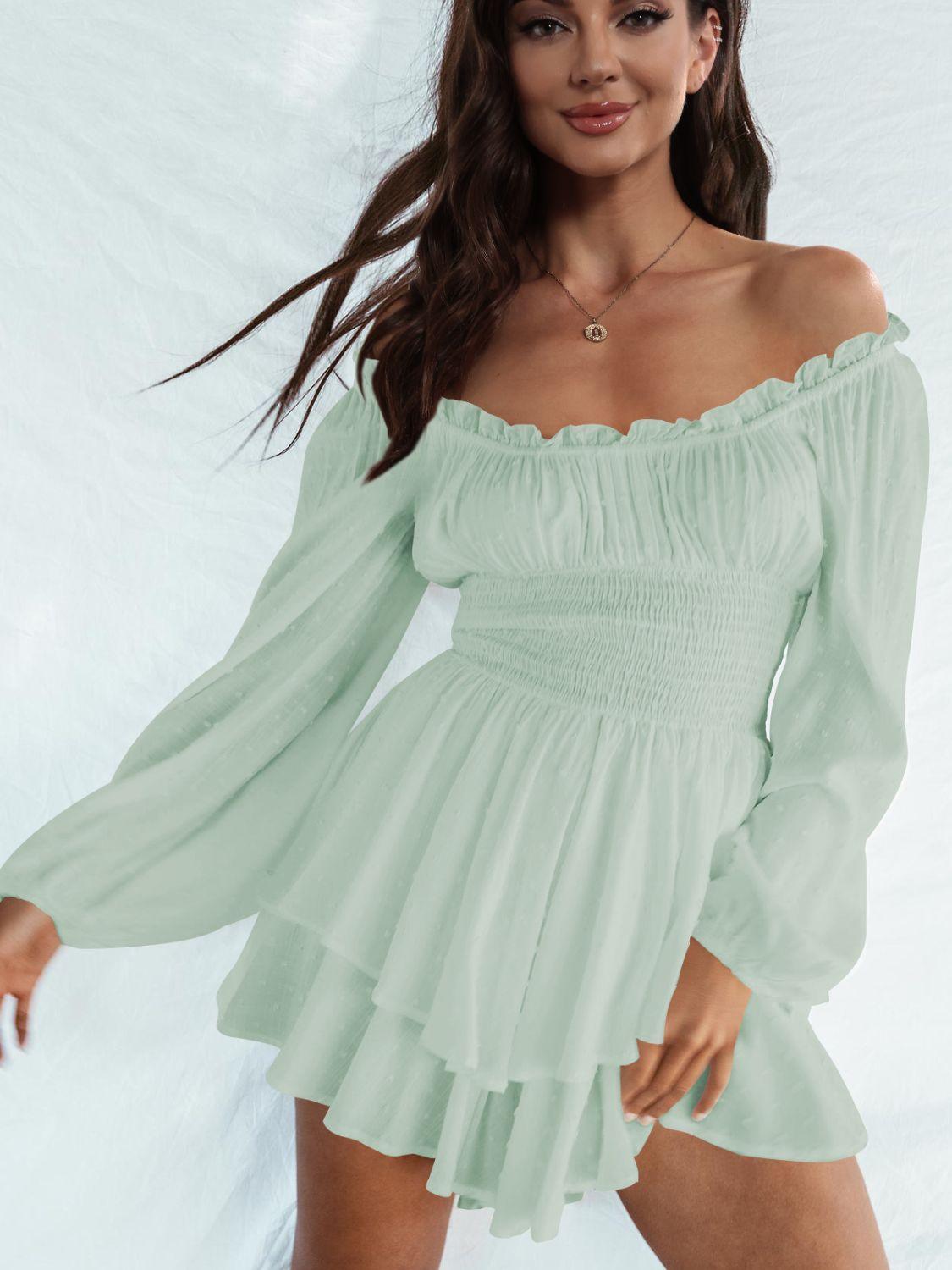 Fairy Fresh Layered Off The Shoulder Romper - MXSTUDIO.COM