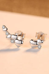 Faithful Zircon Heart Sterling Silver Mismatched Earrings - MXSTUDIO.COM