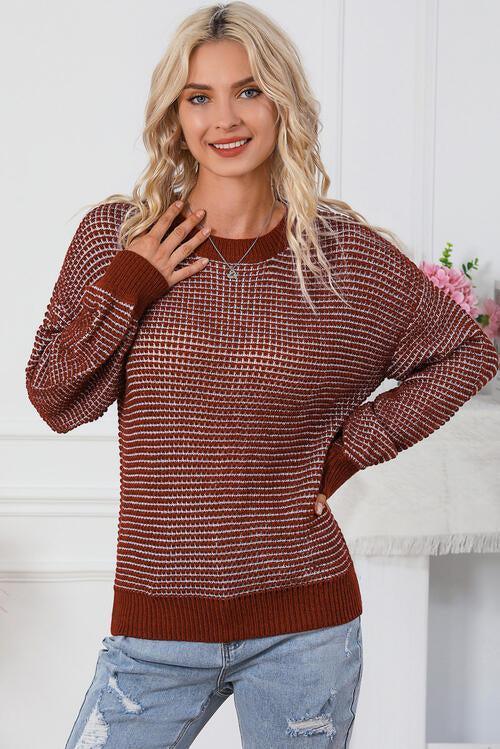 Fall Adventurer Long Sleeve Crew Neck Sweater-MXSTUDIO.COM