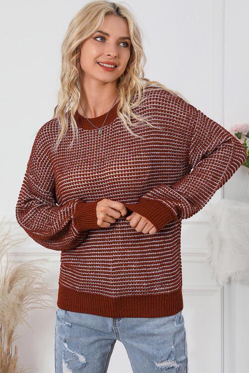 Fall Adventurer Long Sleeve Crew Neck Sweater-MXSTUDIO.COM