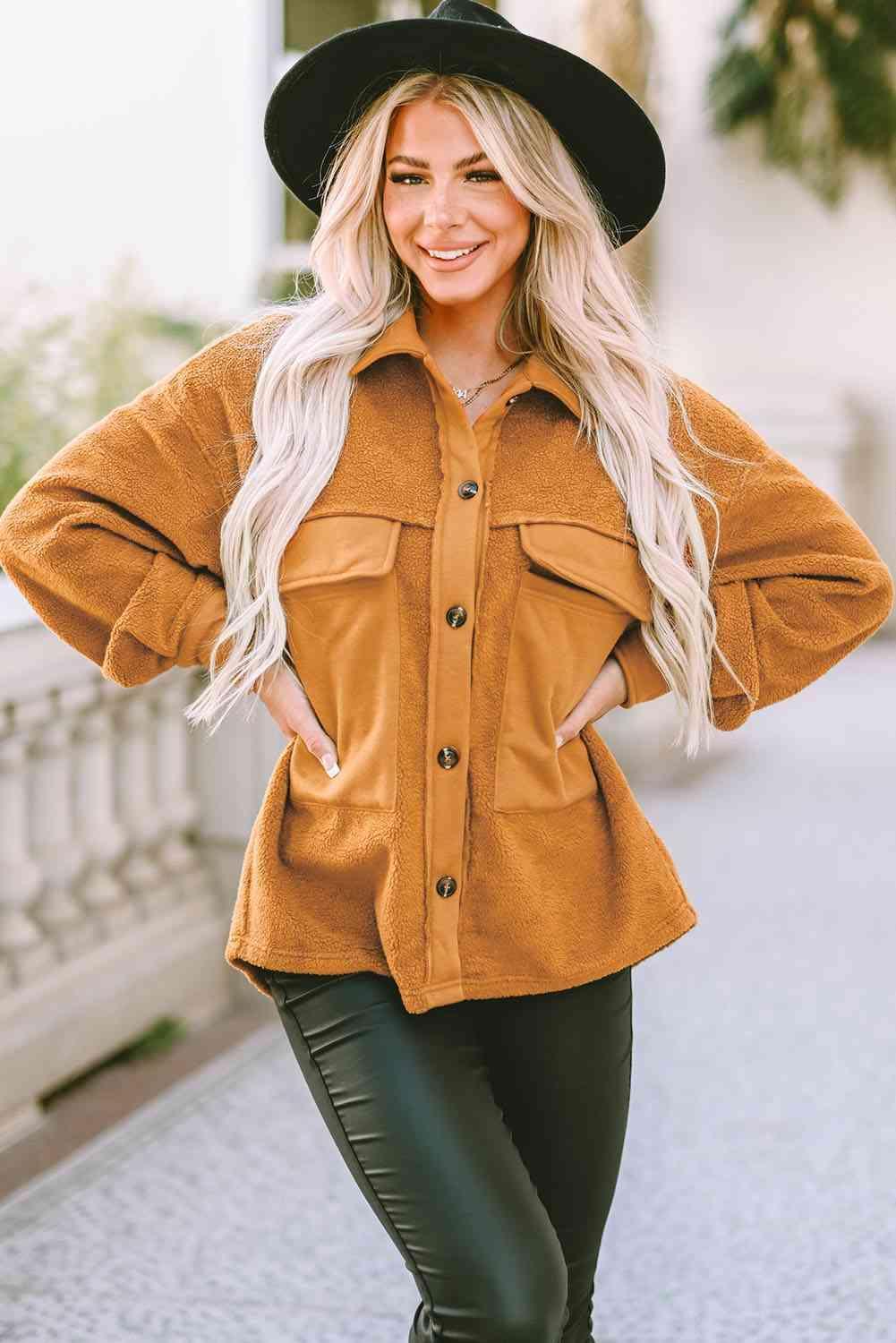 Fall Charm Collared Button Up Jacket - MXSTUDIO.COM