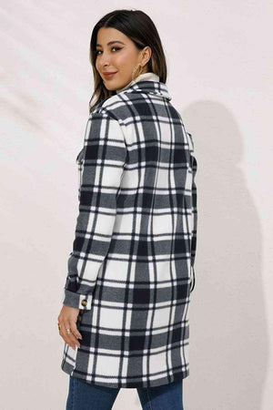 Fall Chic Button Down Long Plaid Coat - MXSTUDIO.COM