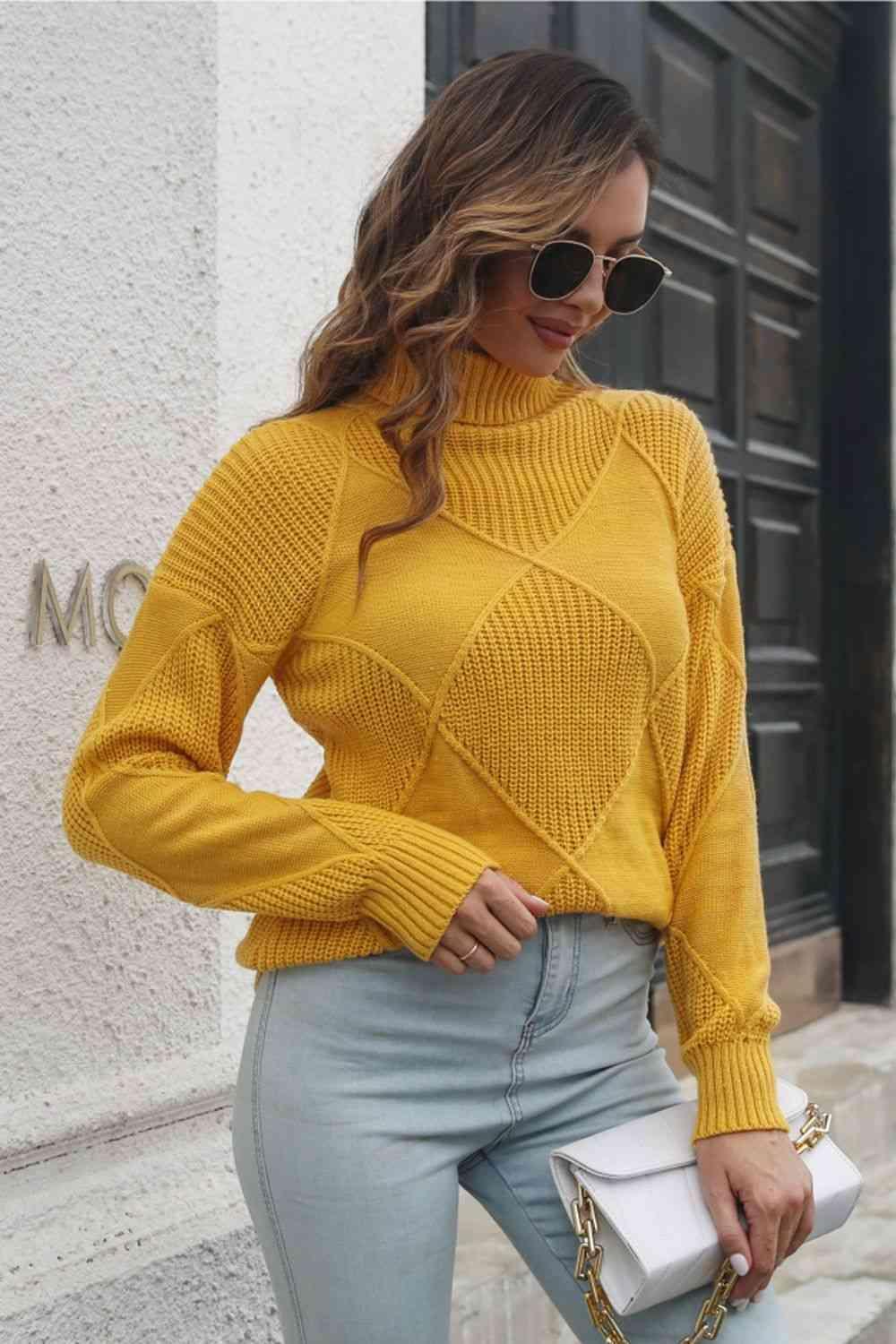 Fall Chic Knit Turtleneck Sweater - MXSTUDIO.COM