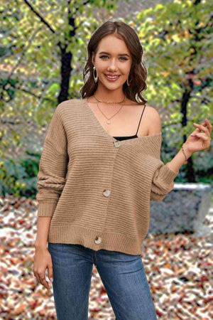 Fall Cutie Long Sleeve Button Front Cardigan - MXSTUDIO.COM