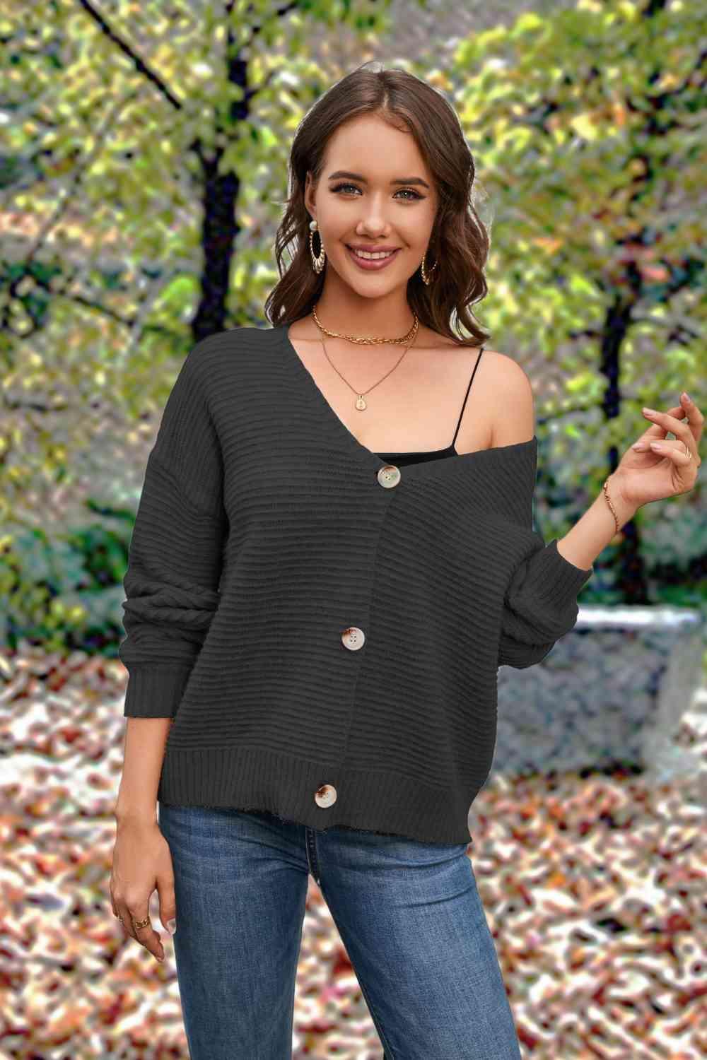 Fall Cutie Long Sleeve Button Front Cardigan - MXSTUDIO.COM