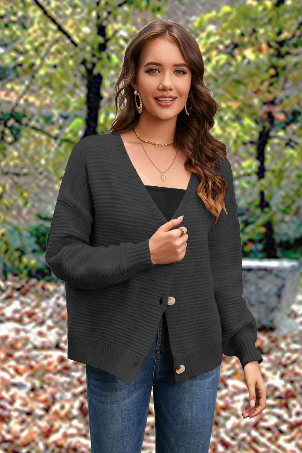 Fall Cutie Long Sleeve Button Front Cardigan - MXSTUDIO.COM