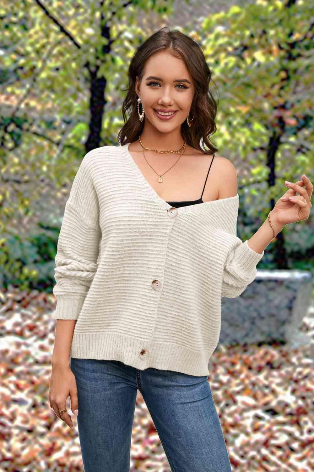 Fall Cutie Long Sleeve Button Front Cardigan - MXSTUDIO.COM