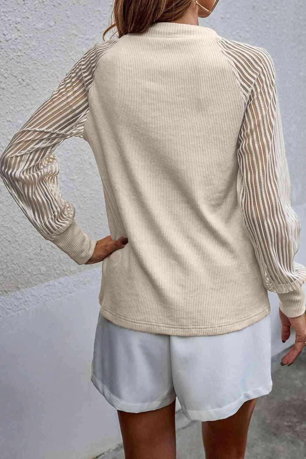 Fall Feels Raglan Sleeve Crew Neck Knit Sweater-MXSTUDIO.COM